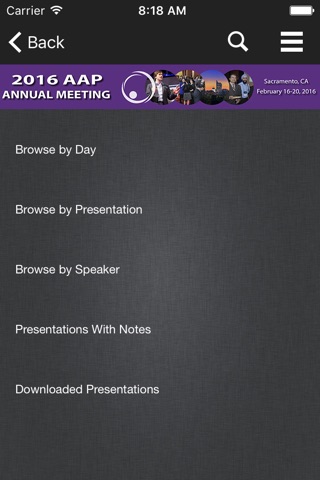 2016 AAP Annual Meeting screenshot 3