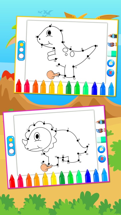 Dinosaurs Connect the Dots and Coloring Book Free