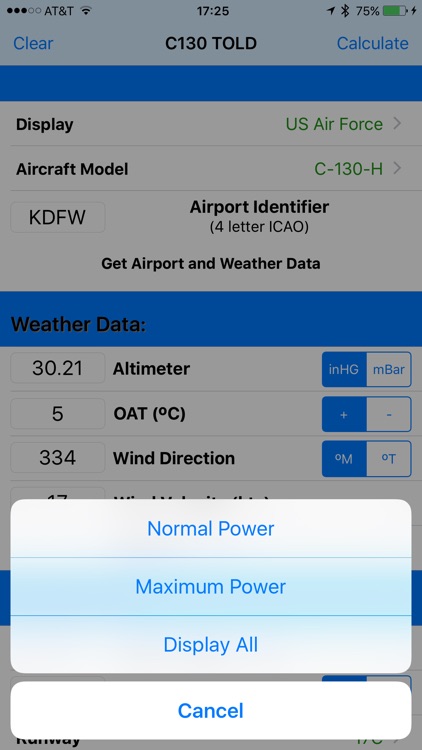 C130 TOLD Calculator: T56-A-15 screenshot-3