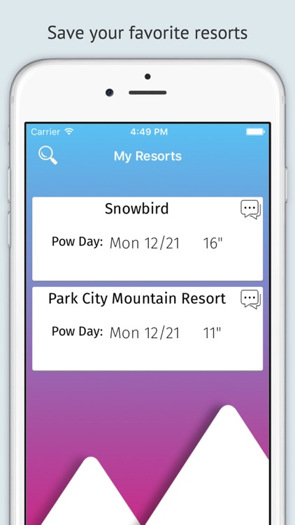Powder Fiend - A snow forecast and report tracking app for ski/snowboarding resorts