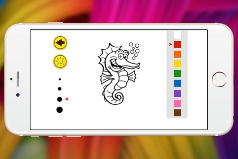 Sea Animal coloring book pastel crayon seahorse and jelly fish show for kid screenshot 3