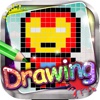 Drawing Desk Pixels Cartoons : Draw and Paint  Coloring Books Edition