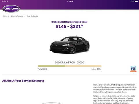 Cars.com Service Estimator for Dealers screenshot 2