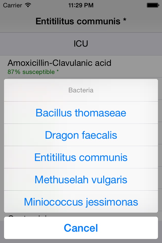 Antibiograms screenshot 2