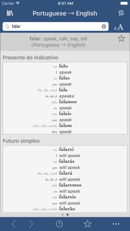 Collins Portuguese-English Translation Dictionary and Verbs