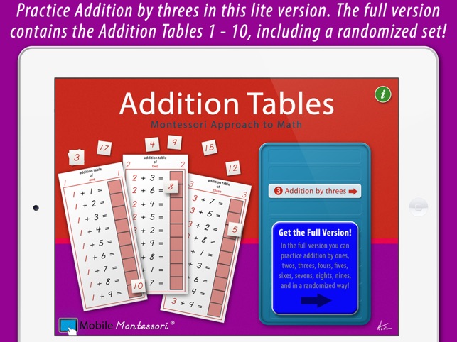 Addition Tables LITE - A Montessori Approach to Math(圖5)-速報App