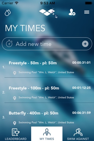 Faster - Swim, track your time and challenge the world! screenshot 2