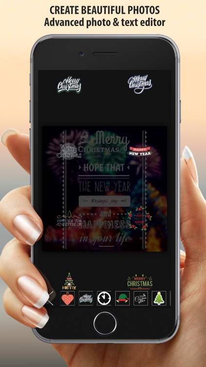 Xmas Photo Card Maker : Merry Christmas & Happy New Year Stickers, Borders, Pic Frames