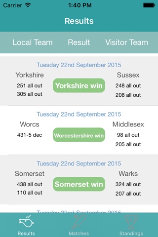 InfoCricket - Information for County Championship - Division One screenshot 3