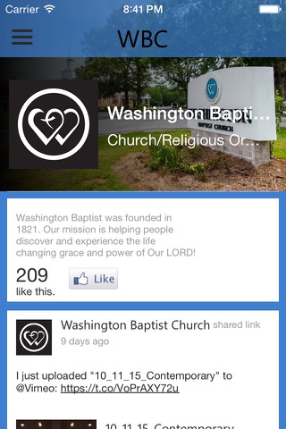 Washington Baptist Church screenshot 2