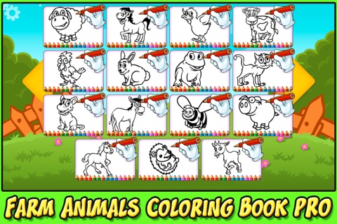 Farm Animals Coloring Book Pro - The creative free paint and color animal how to draw app for kids and toddlers screenshot 2