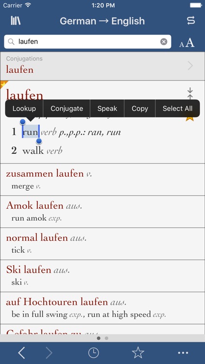German-English Translation Dictionary and Verbs