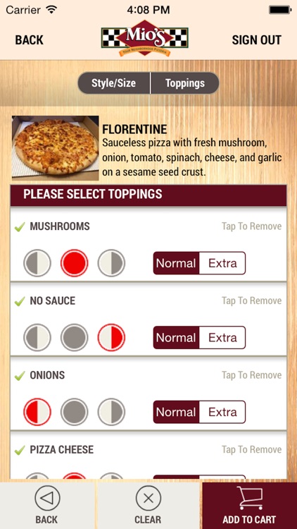 Mio’s Pizza Ordering App