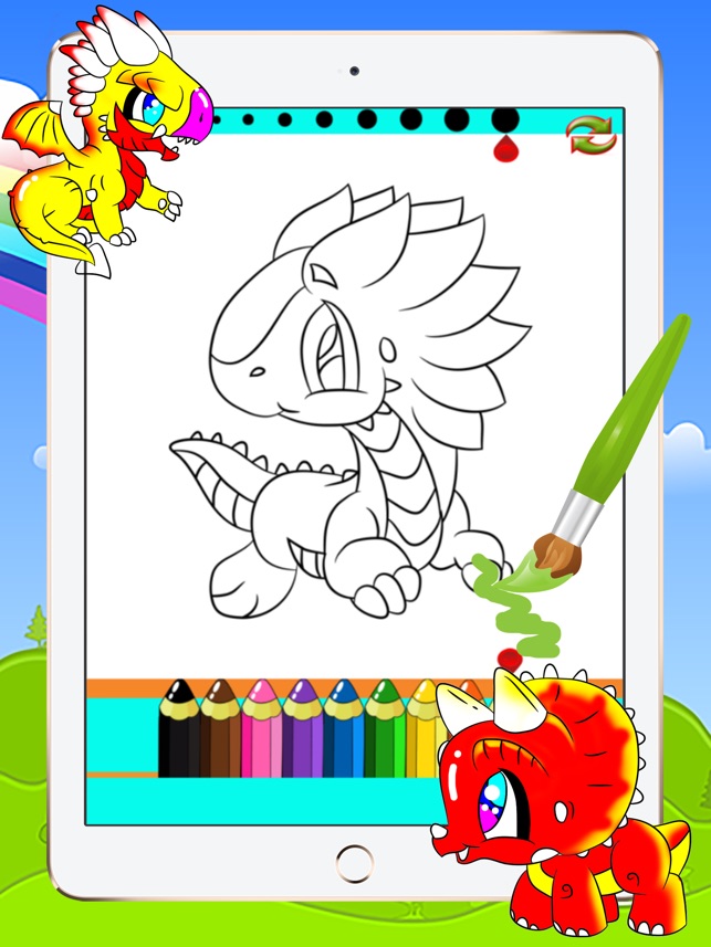 恐竜とドラゴン着色書籍 子供のためのデッサン絵画ゲーム をapp Storeで