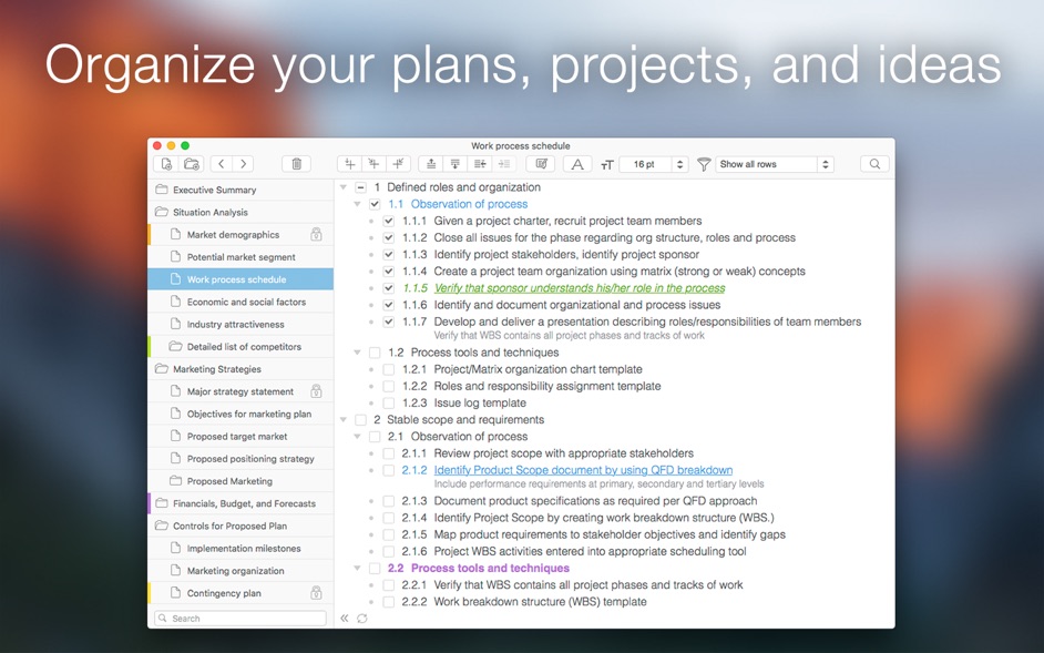 Cloud Outliner Pro 2.5  Outline your ideas to align your life