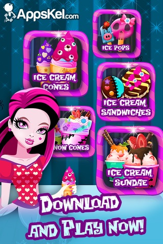 Monster Girls Frozen Ice Cream Parlor – Candy Maker Games for Free screenshot 4