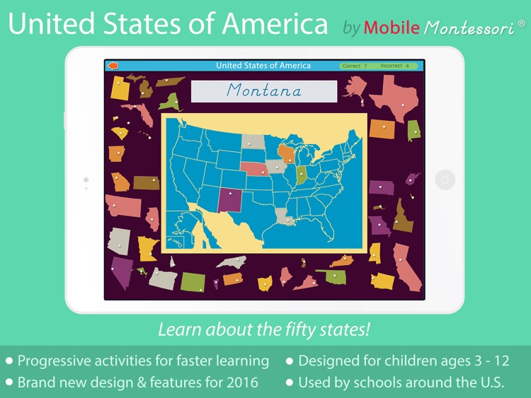 United States Of America LITE - A Montessori Approach To Geography