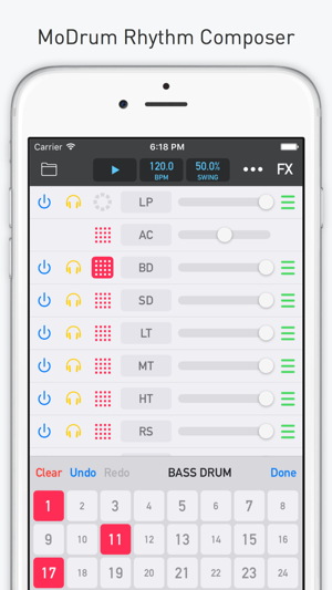 MoDrum - Synthesis-based Drum Machine