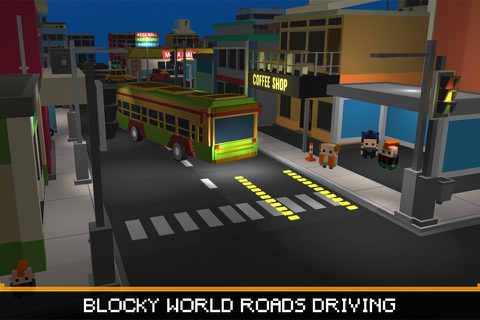 City Tourist Bus Driver - Endless Driving Duty in Blocky World Roads screenshot 2