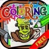Coloring Book : Painting  Picture Zombies Cartoon  Free Edition