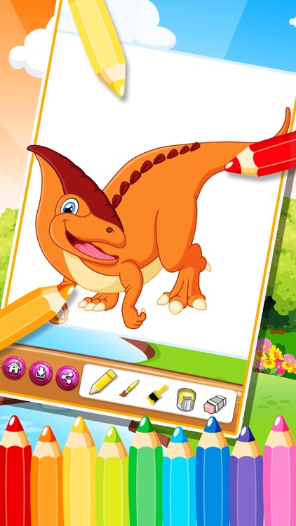 The Cute dinosaur Coloring book ( Drawing Pages ) 2 - Learning & Education Games  Free and Good For activities Kindergarten Kids App 4