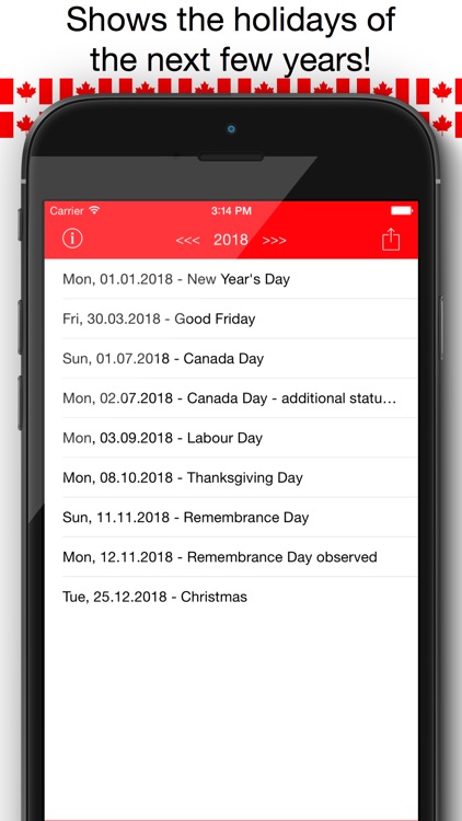 Holiday Calendar Canada 2016 - Public Statutory Canadian Holidays for Vacation and free time Planning