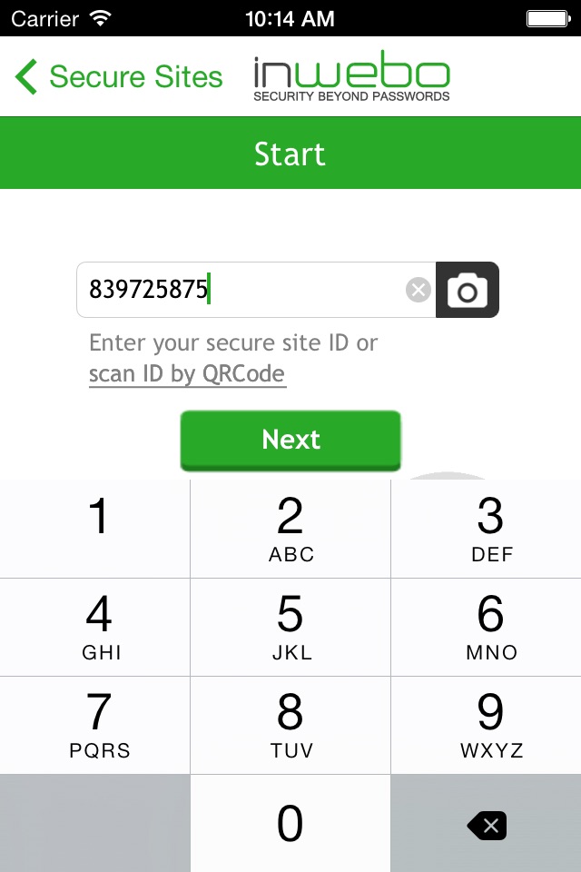 inWebo Authenticator screenshot 2