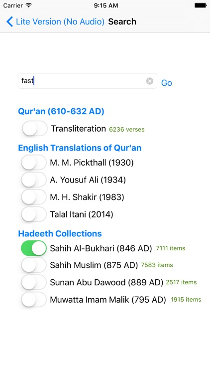 Qur'an and Hadeeth (Lite) screenshot-3