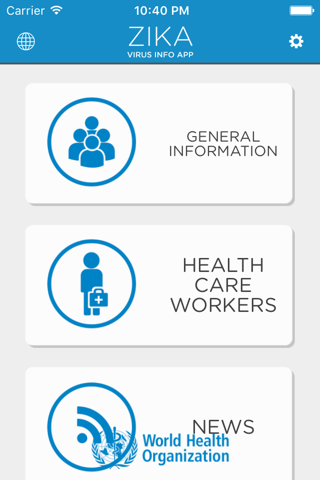 WHO Zika App - náhled