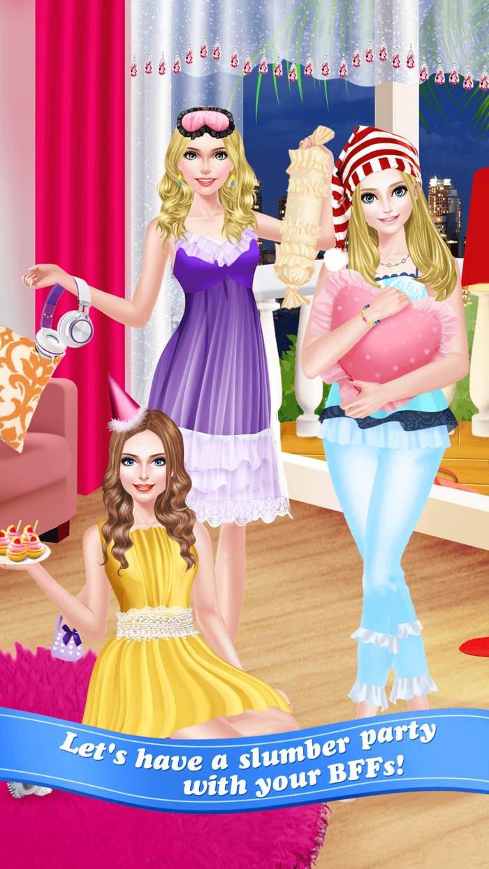 Slumber PJ Salon - Sleepover Party with Girls Spa, Makeup  Makeover Game