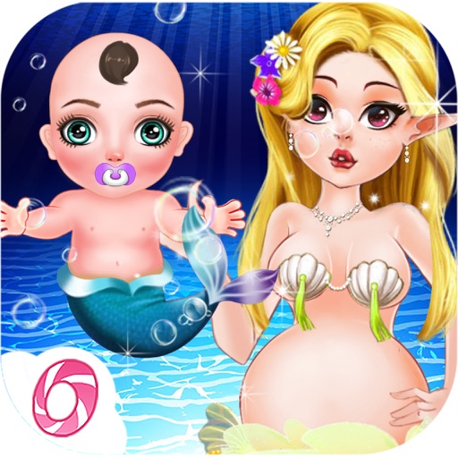 Mermaid Give Birth a Baby Icon