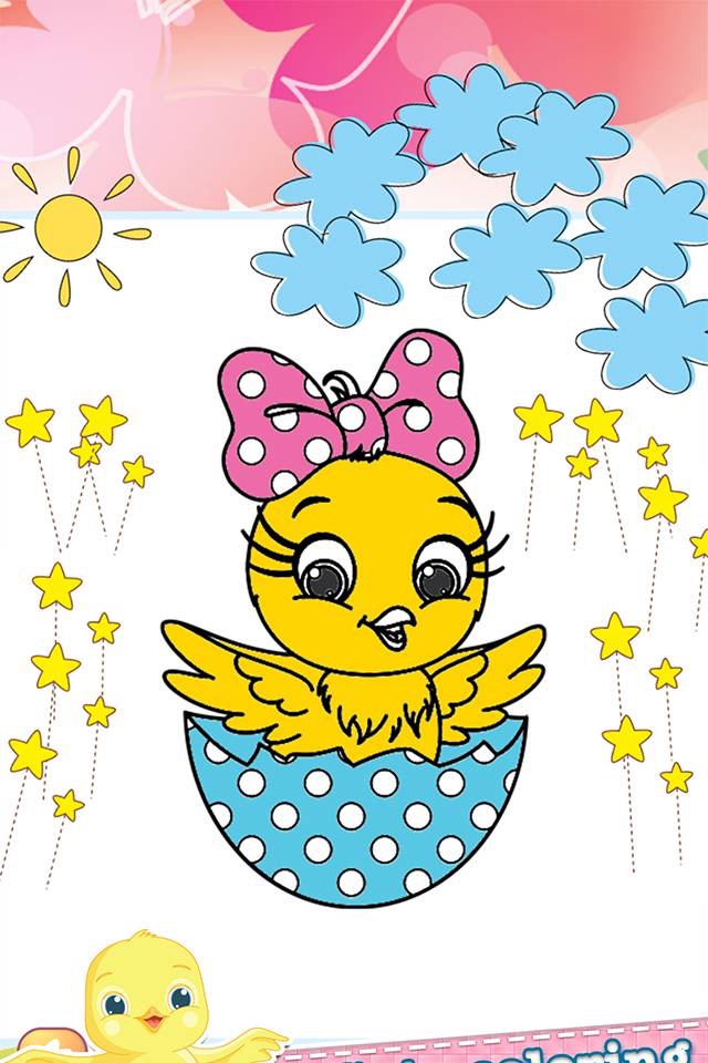 Chicken Drawing Coloring Book - Cute Caricature Art Ideas pages for kids screenshot 4