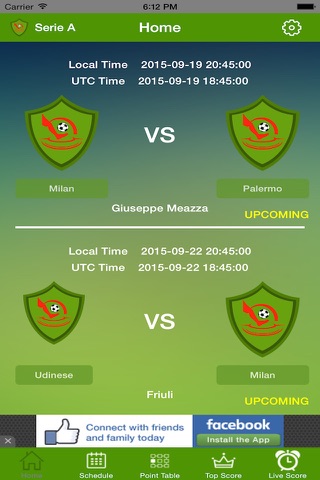 Great Live Score App -"Serie A 2015-16 version" screenshot 2