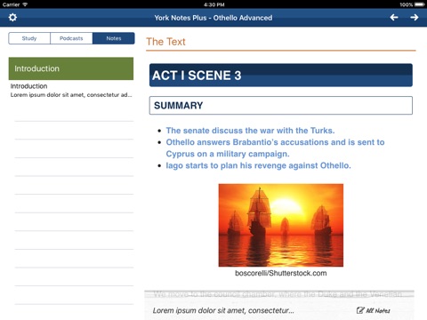 Othello York Notes Advanced for iPad screenshot 2