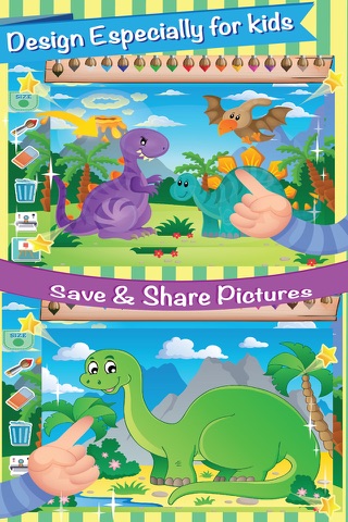 Little Dinosaur Coloring Book Draw and Paint Creator For Toddlers & Adults - "Jurassic Edition" screenshot 3