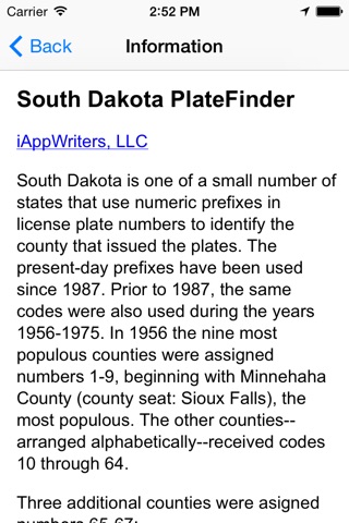 South Dakota PlateFinder screenshot 2