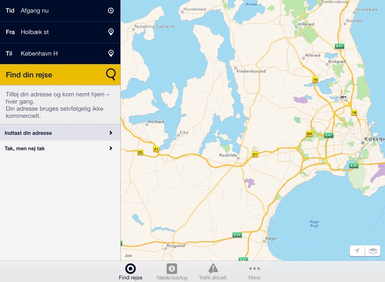 Rejseplanen til iPad
