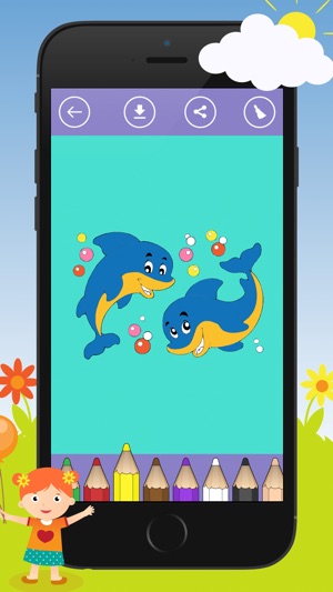 Underwater & sea animal Coloring Book for Kids: 着色书 儿童的水下生活：(圖2)-速報App