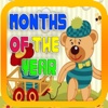 Kids Months Learning with Teddy Bear Flashcards
