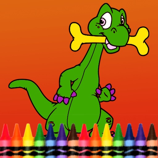 Kids Dinosaur Coloring Book - Drawing Painting Dino Games Icon