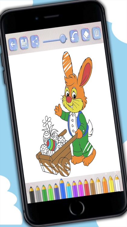 Color Easter eggs - Paint bunnies coloring game for kids