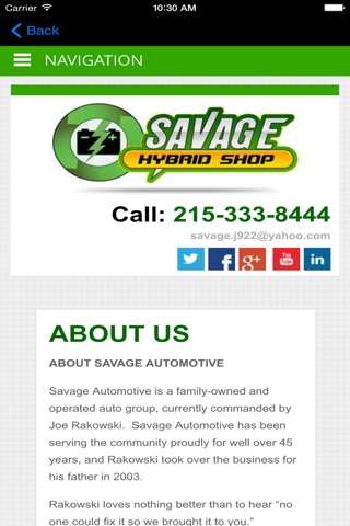 Savage Automotive screenshot 2