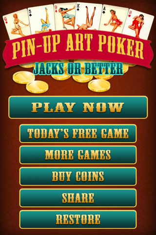 Pinup Art Video Poker - Jacks or Better screenshot 2
