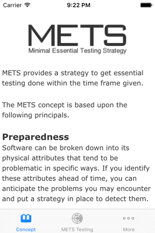 METS Testing Strategy screenshot 3