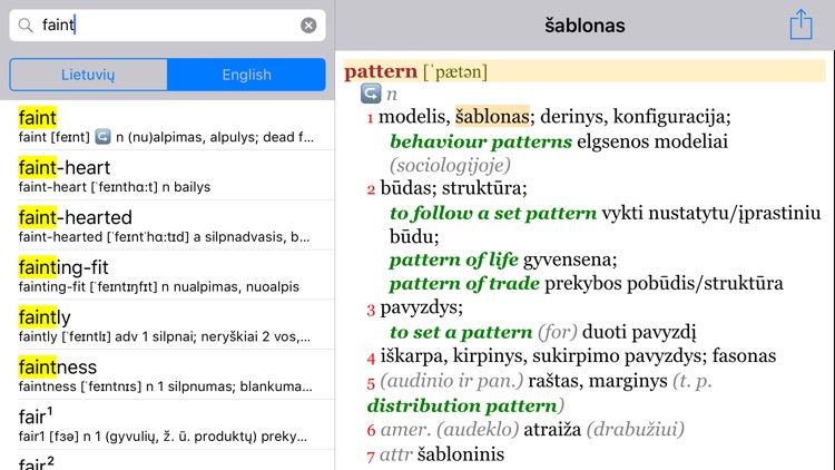 Anglonas - the English-Lithuanian dictionary screenshot-3