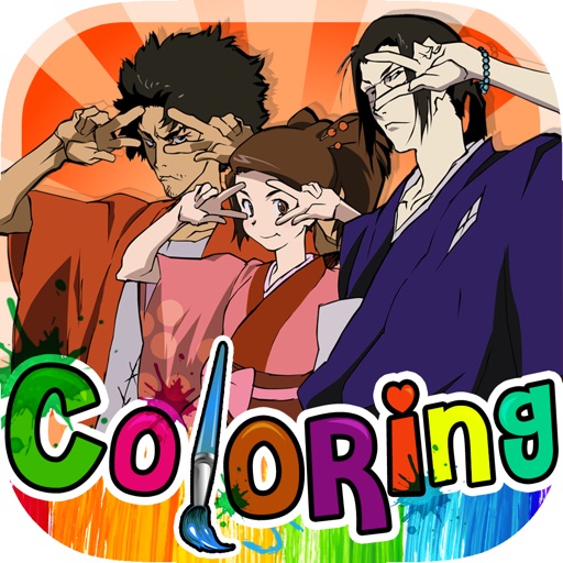 Coloring Book Anime & Manga Drawing on Photo for Samurai Champloo Free icon