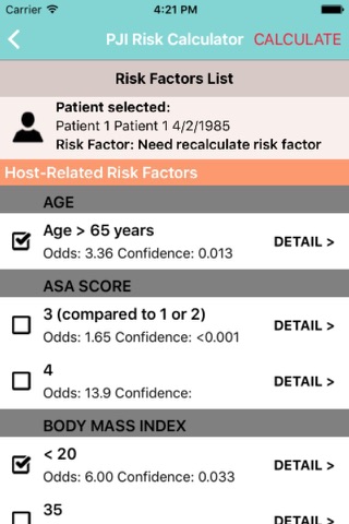 PJI Risk Calculator screenshot 4