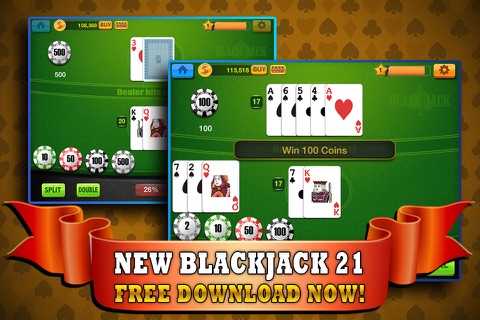 Blackjack 21 Black - A Simple and Free Casino Card Game Suitable for Everyone to Play ! screenshot 4