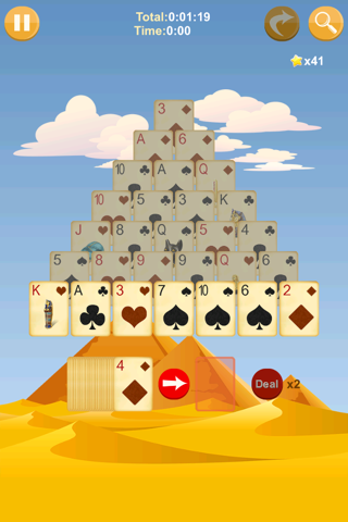 Pyramid Solitaire - A classical card game with new adventure mode screenshot 2