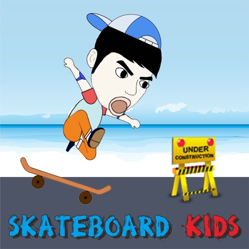 Skateboard Kids - jumping on street Icon